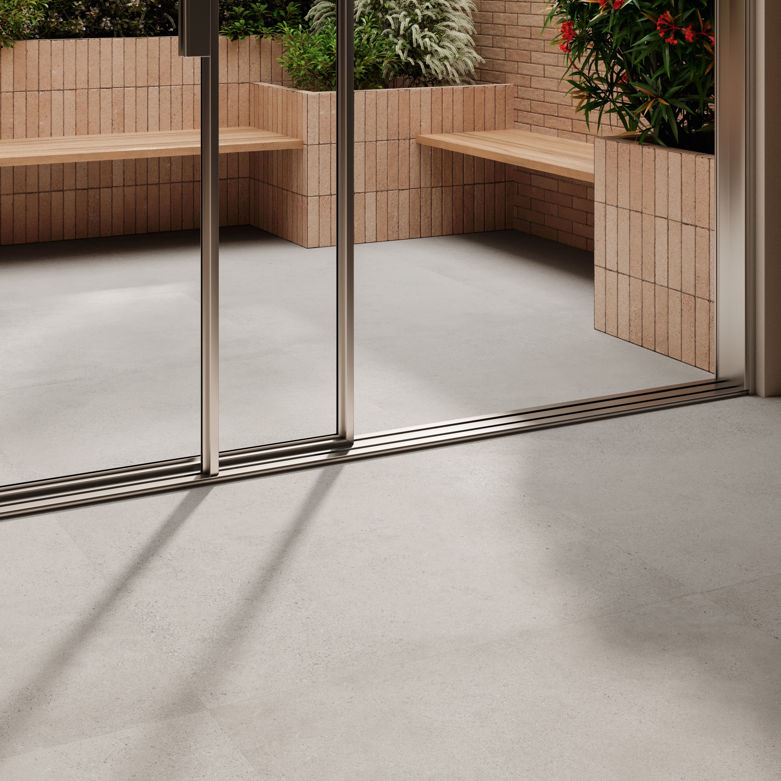 Fliese Zementoptik mit Terrazzo Logico Pearl Sant Agostino hellgrau