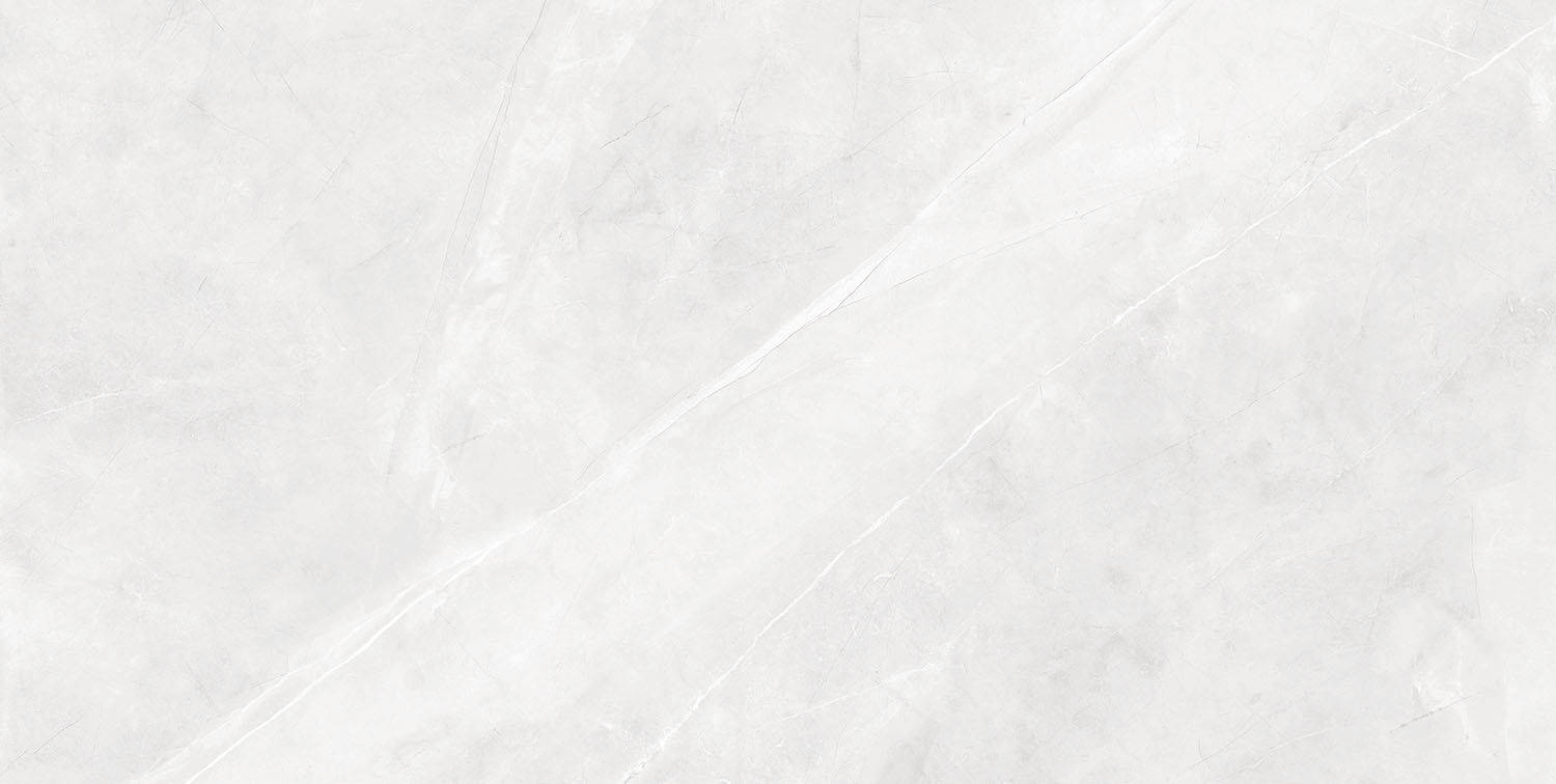 Fliese Steinoptik weiß poliert "Magda Blanco" Feinsteinzeug rektifiziert