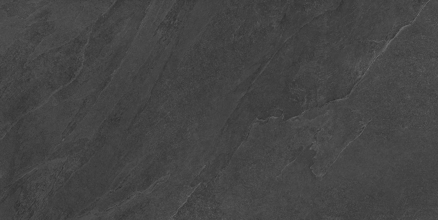 Fliese Schiefer-Steinoptik schwarz "Ardesia Black" rektifiziert