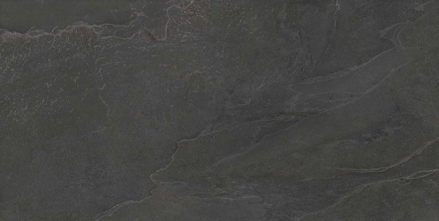 Fliese Schiefer-Steinoptik schwarz "Ardesia Black" rektifiziert