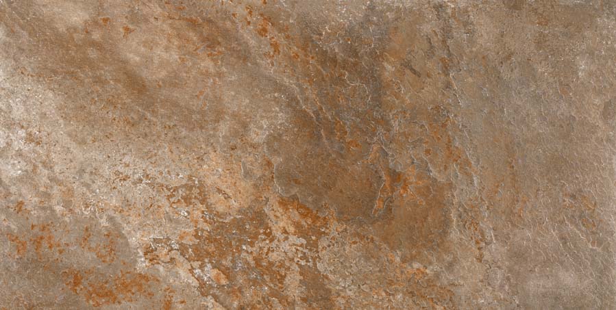 Fliese Steinoptik rustikal orange rot "Bor Oxido" rektifiziert