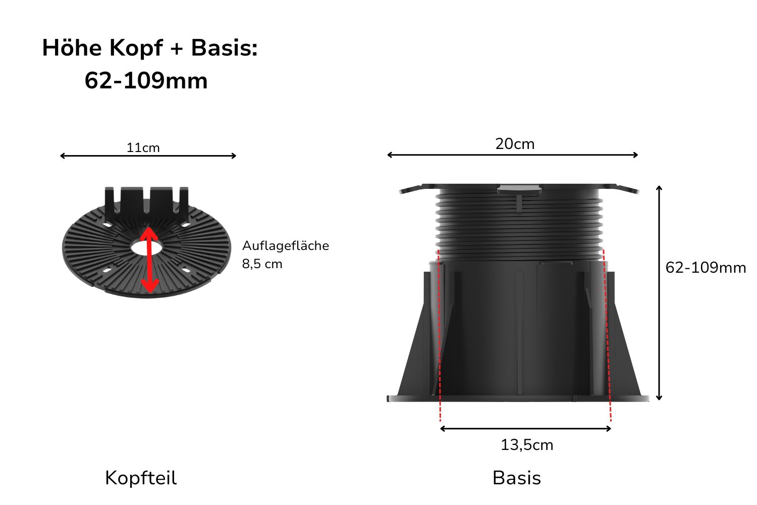 Stelzlager für Holzbalken höhenverstellbar "Easy"