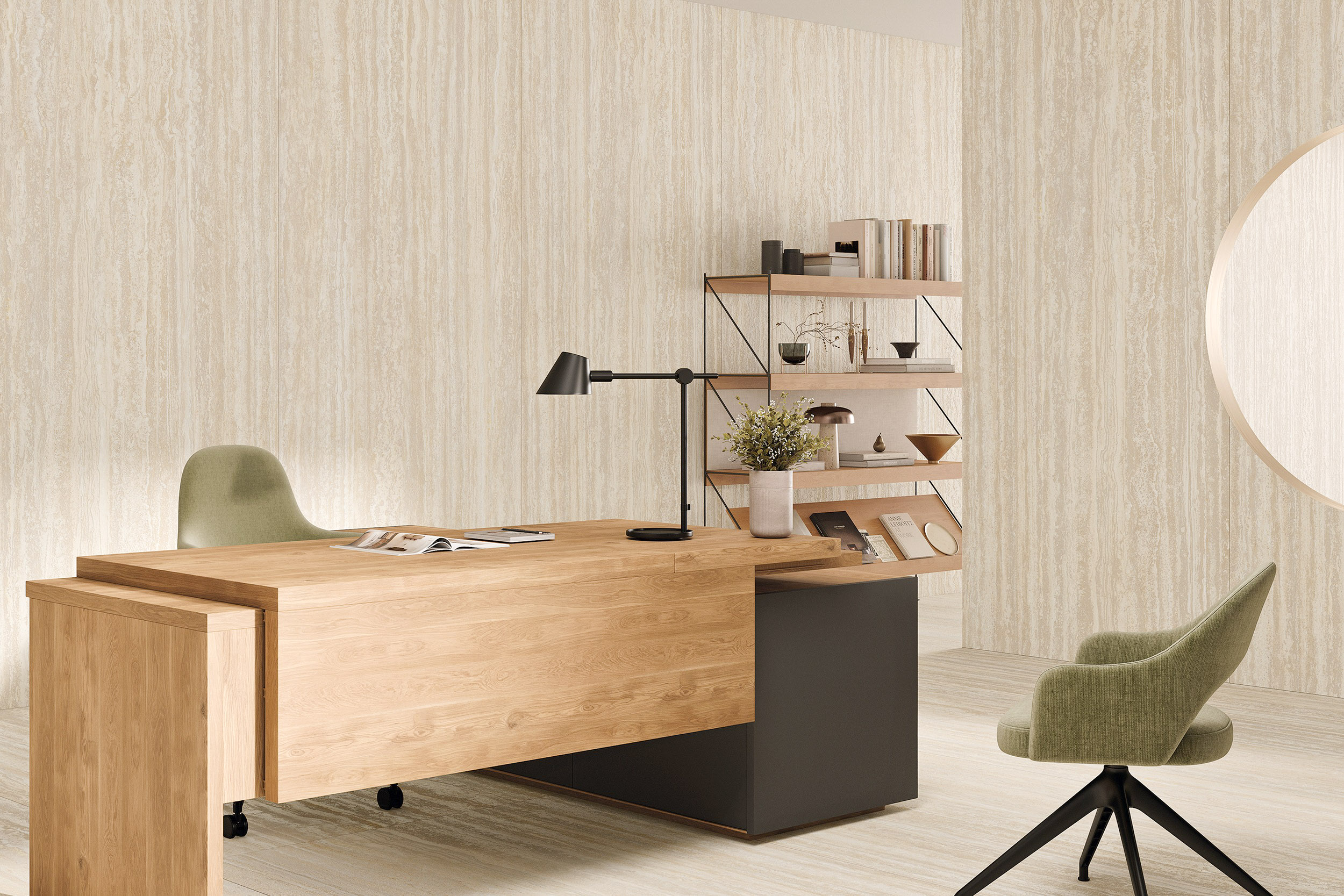 XXL-Fliese Großformat Travertin-Steinoptik Timeless Cream 120x280 cm beige creme Wandfliesen Bodenfliesen