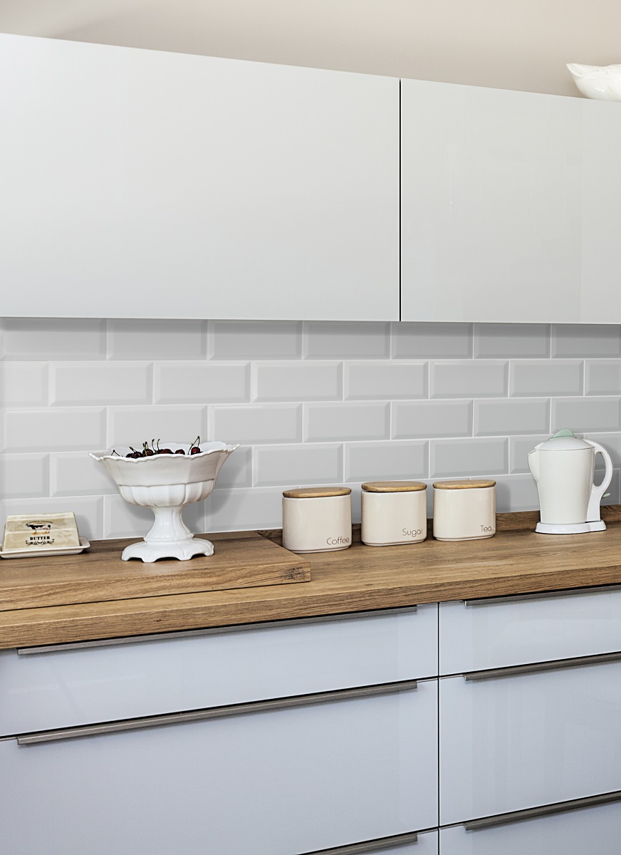 Metro Fliese weiß matt 10x20cm Subway Wandfliese Küche Bad Facettenfliese