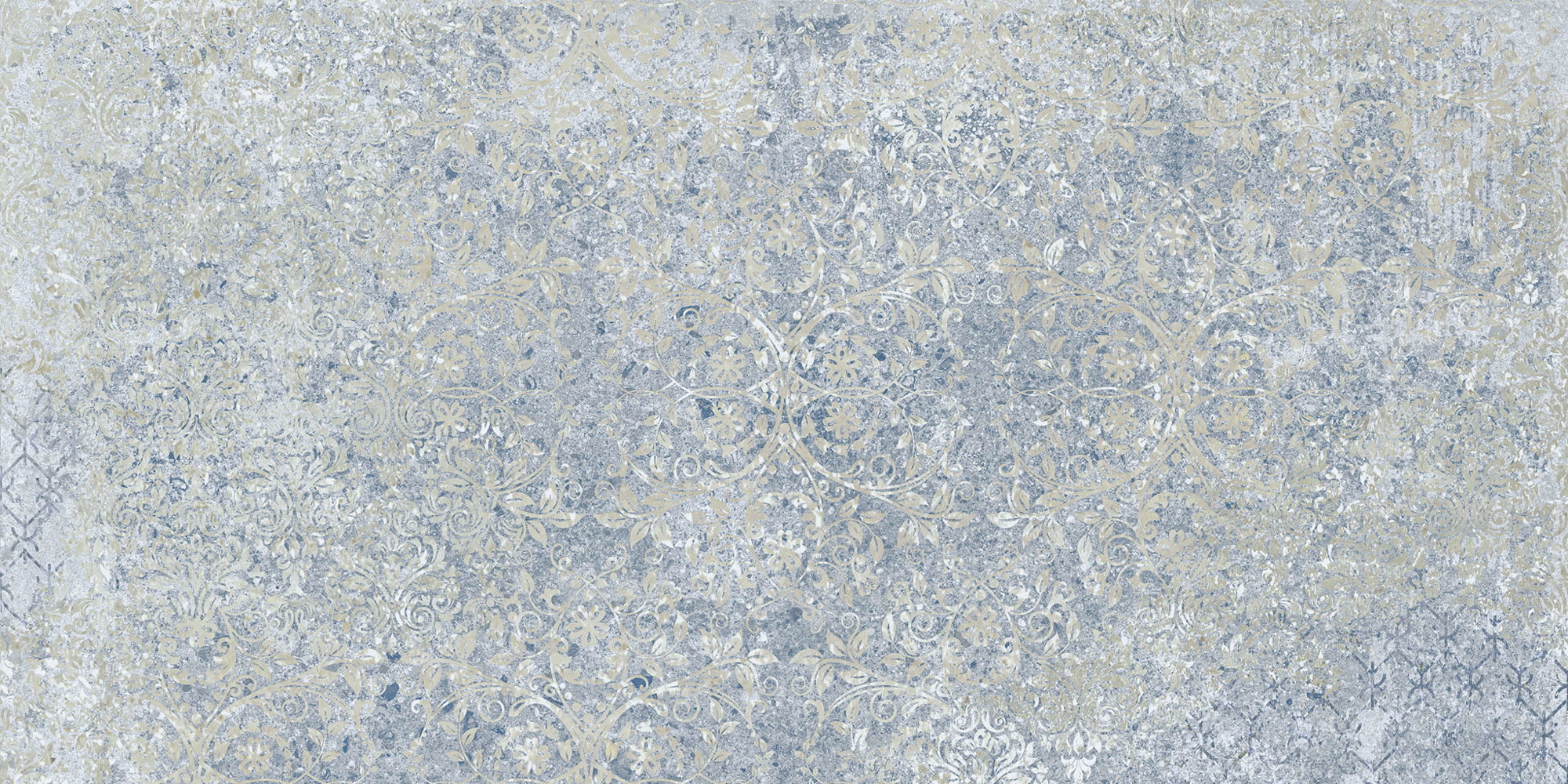 Aparici Fliese Teppichoptik Vintageoptik Bohemian Blue Bodenfliese Wandfliese blau 50x100 cm