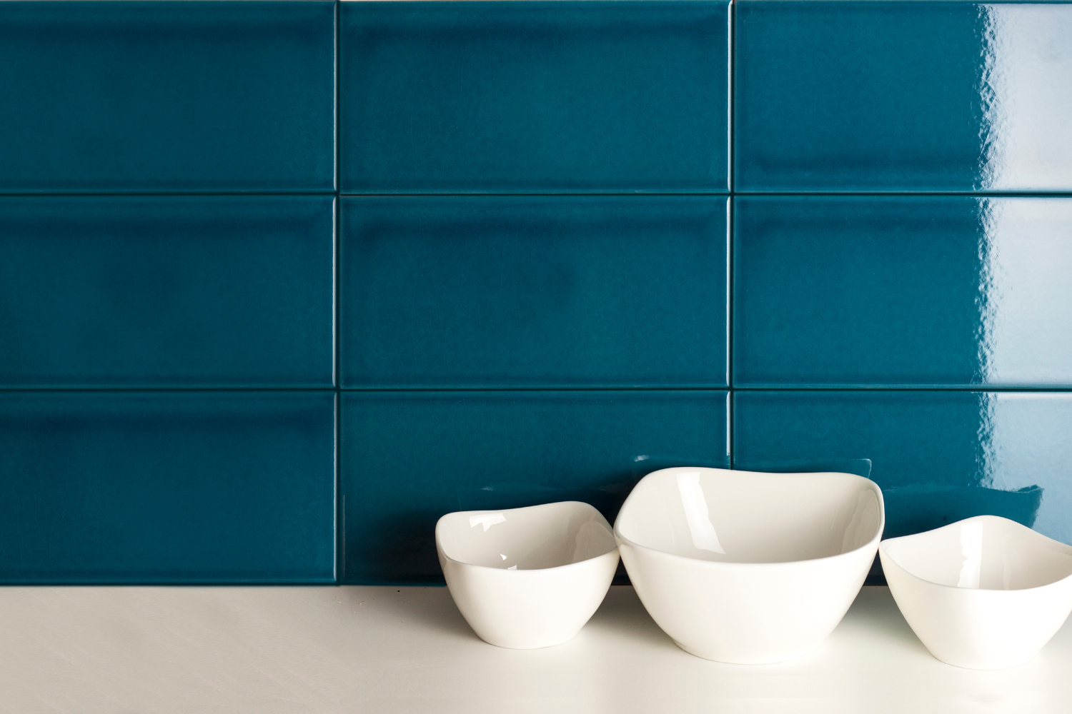 Metro Fliese krakeliert Craquelé Krakelee dunkel-blau glänzend 10x20 cm "Kingfisher"