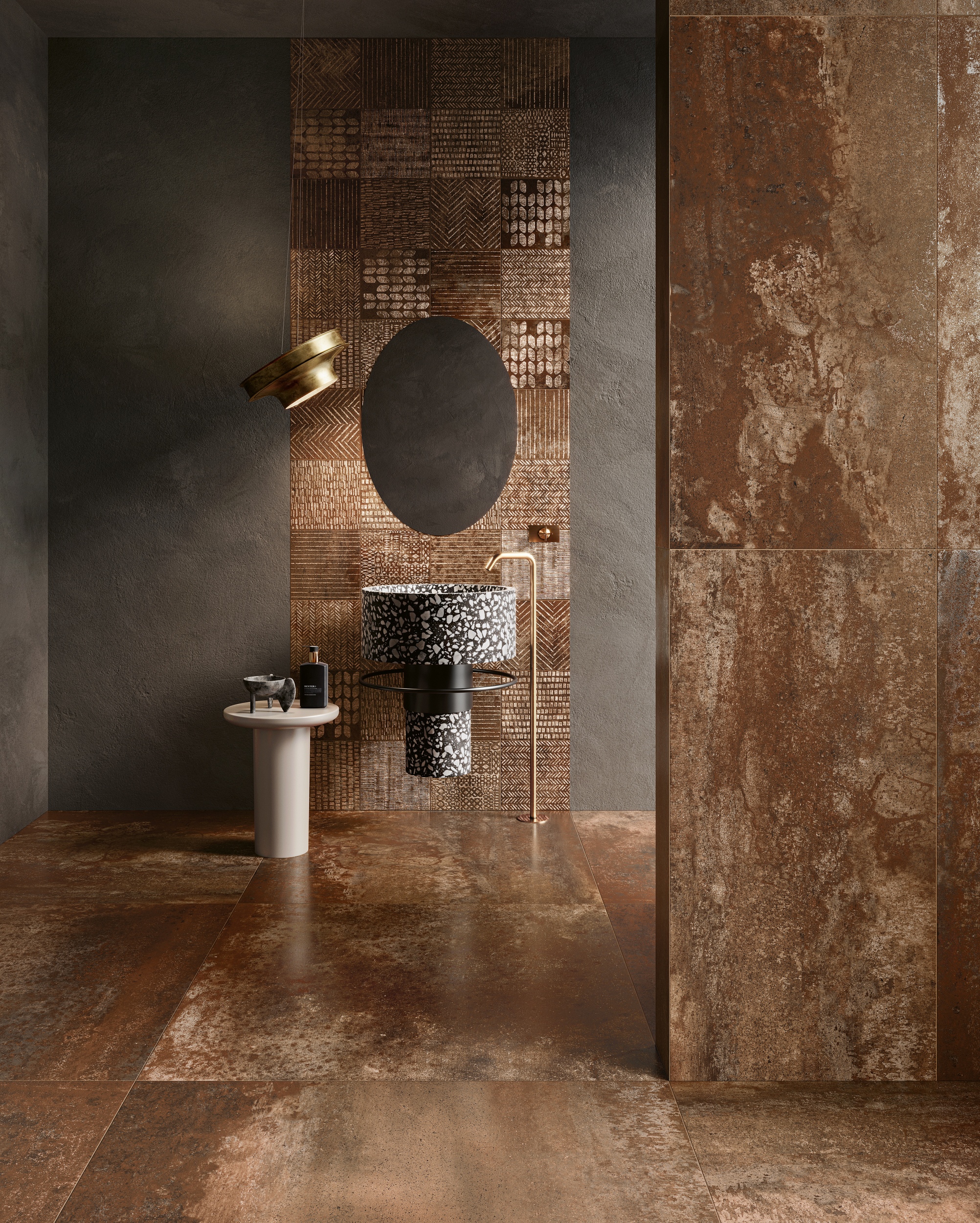 Fliese Metalloptik Serenissima Costruire Metallo Rame Bodenfliesen Wandfliesen rot-braun Kupfer Rost