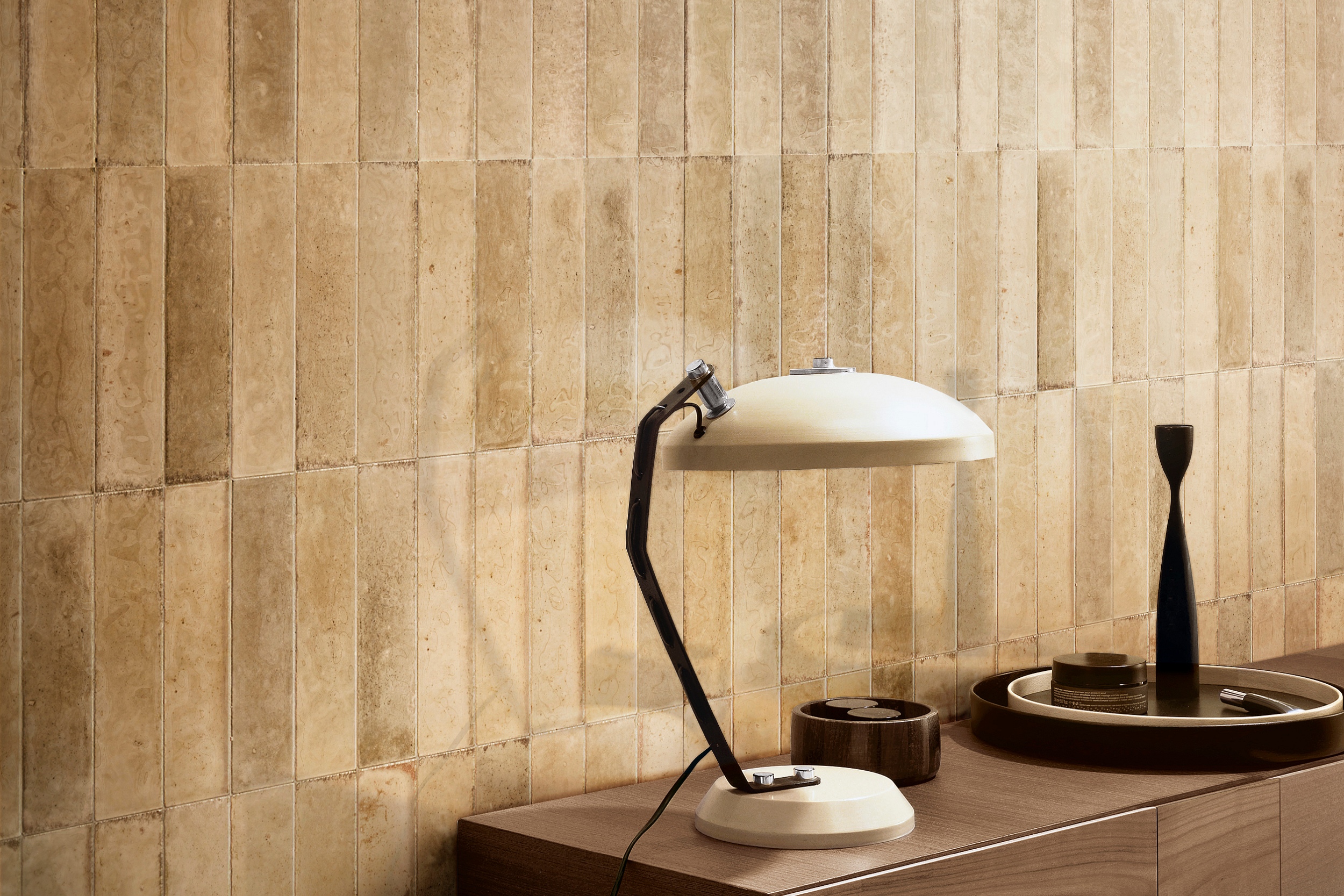 Fliese unregelmäßige Oberfläche 6x24 cm "Look Beige" glänzend Ragno by Marazzi