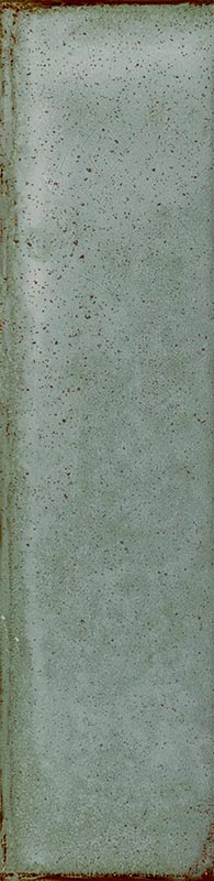 Fliese unregelmäßige Oberfläche 5x20 cm "Tetris Sage" grau-grün glänzend