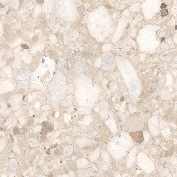 Fliese Terrazzo-Steinoptik beige matt 90x90 cm "Veni Beige" rektifiziert