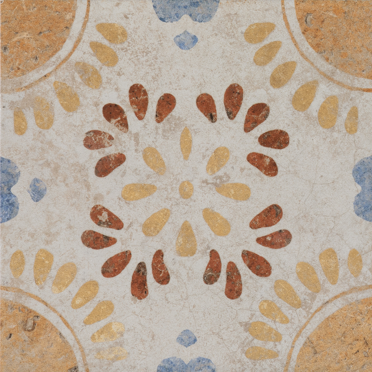 Fliese Dekor Retro "Cotto del Campiano Emiliane Mix" CIR 20x20 cm (Farbmischung nach Zufallsprinzip)