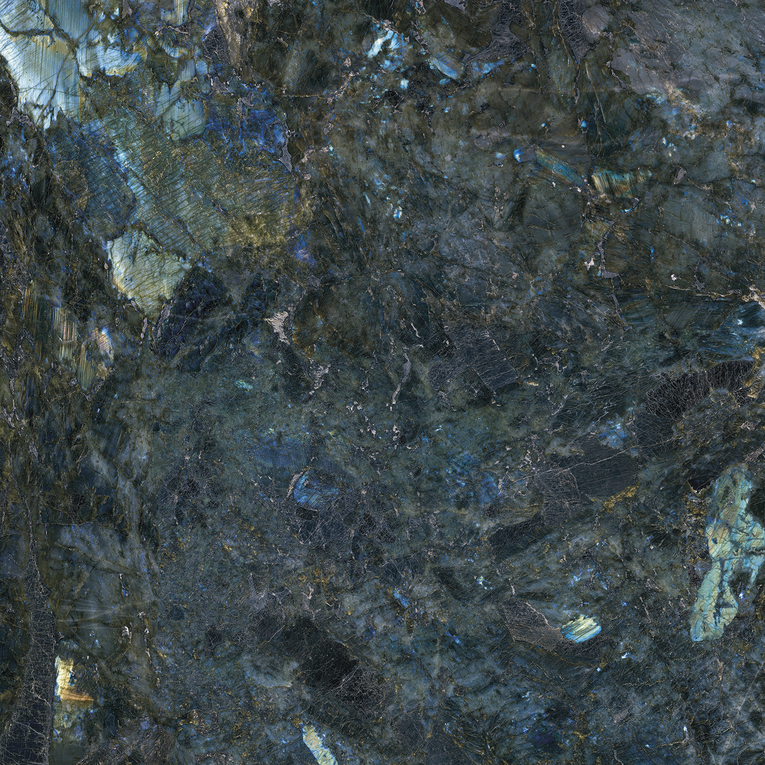 Fliese Marmoroptik blau marmoriert glänzend poliert "Labradorite Blue" Edelstein-Optik  rektifiziert