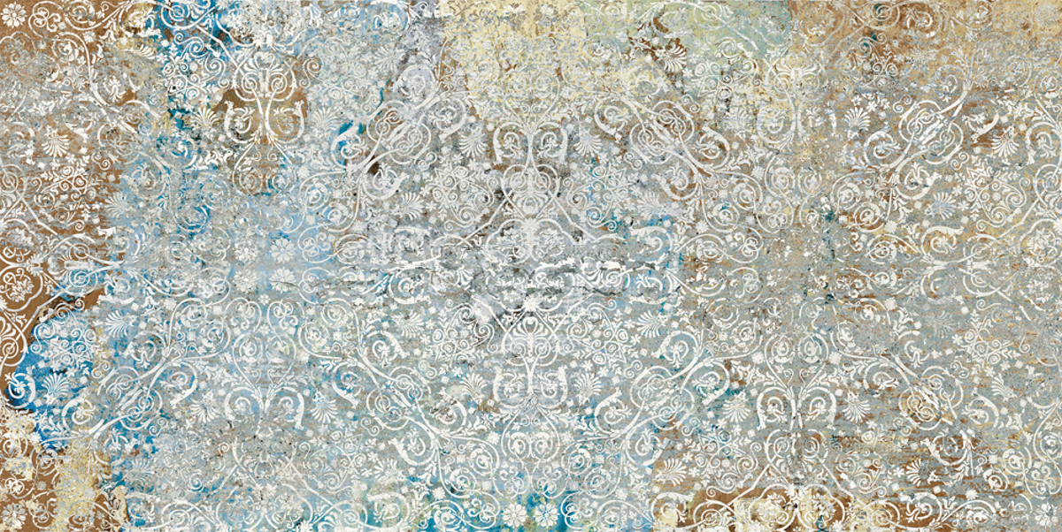 Retro Fliese Vintage Teppichoptik 50x100 cm "Carpet Vestige natural" Dekorfliese Feinsteinzeug