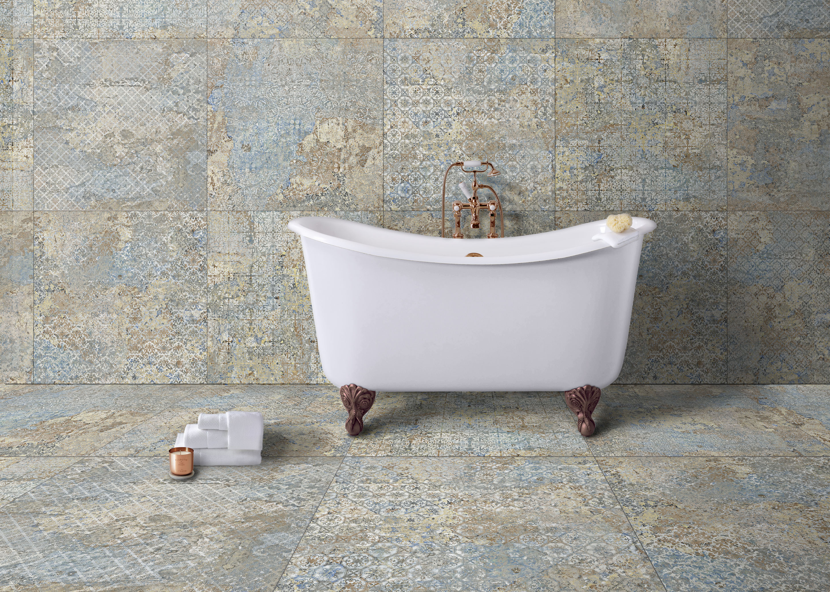 Fliese Ornamente Dekor Vintage Teppichoptik Carpet Vestige natural auch bekannt als Caresanablot