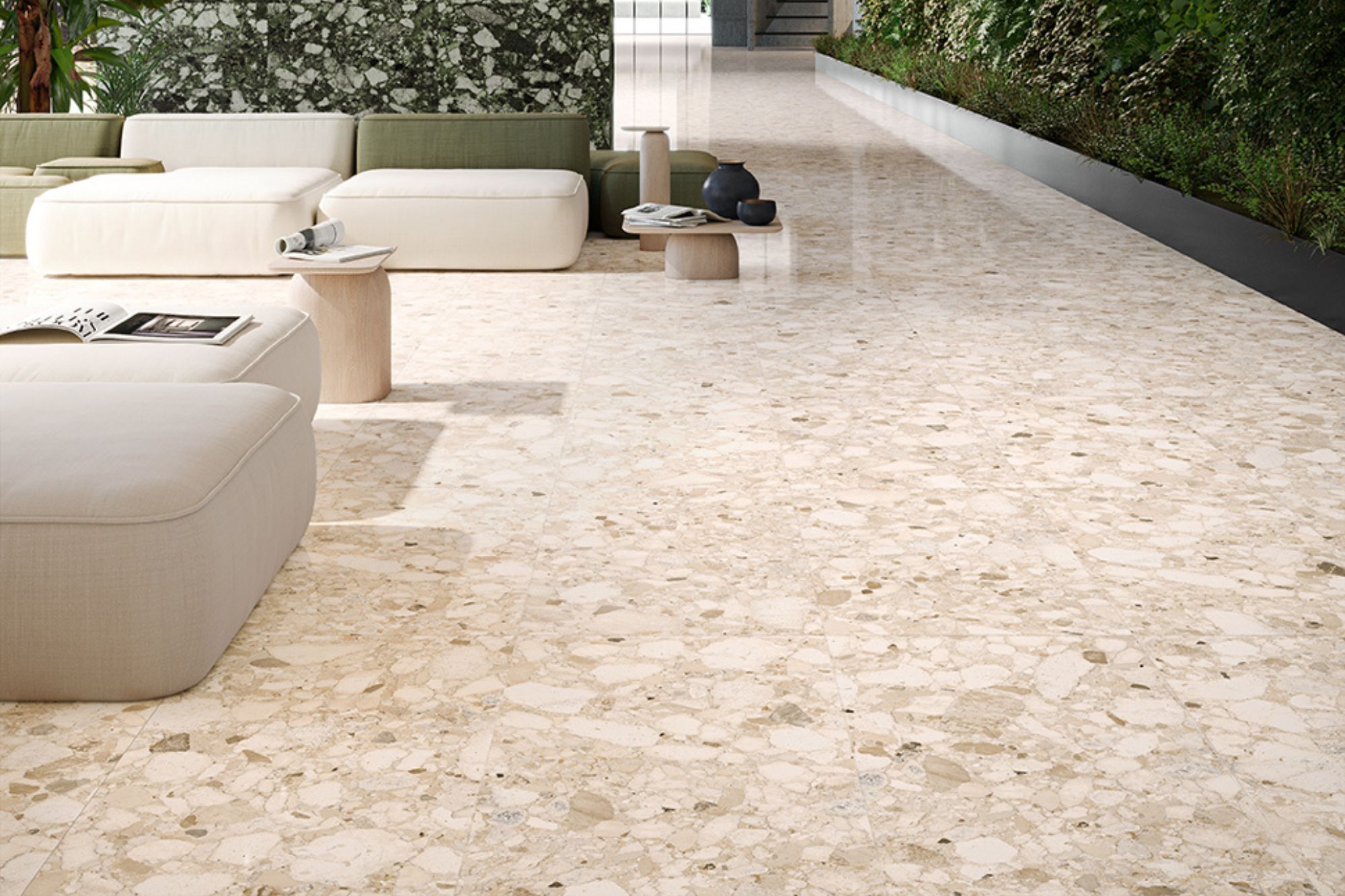 Fliese Terrazzo-Steinoptik beige matt kalibriert Venistone Beige Sant Agostino