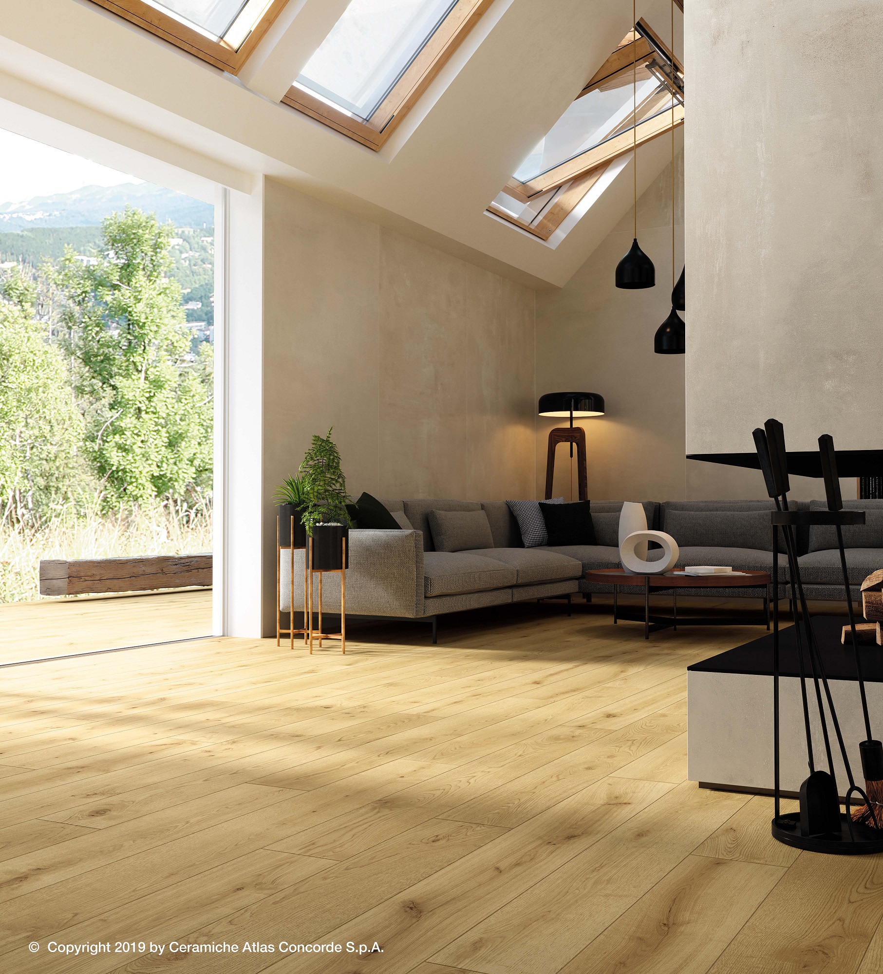 Fliese Holzoptik Eiche hellbraun Exence Almond Atlas Concorde