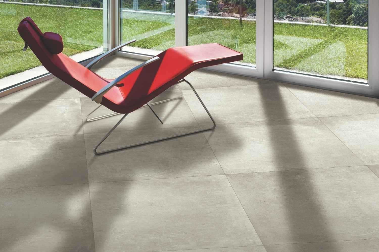 Fliese Betonoptik beige matt "Gravity Greige" Feinsteinzeug rektifiziert