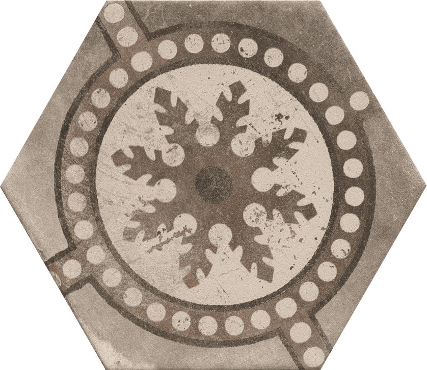 Hexagon Fliese Retro-Dekor Vintage 24x27,7 cm "Miami Mix" Sechseck rustikal CIR | 27 zufällige Dekore