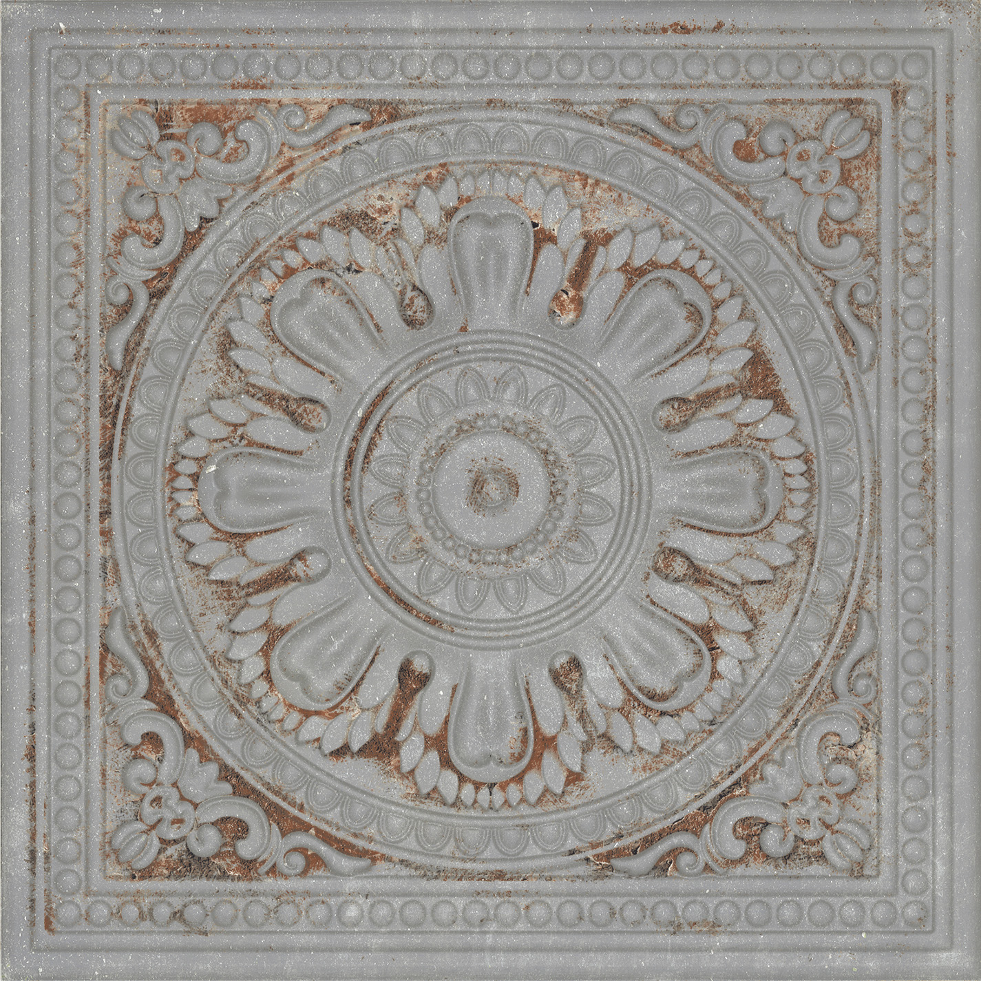 Wandfliese Antik-Optik Kachelofen-Fliese orientalisch Vintage grau Gatsby Charcoal Tin