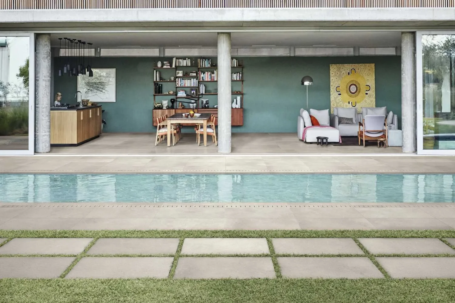 Terrassenplatte Betonoptik beige 60x60 cm "Patch Home" Feinsteinzeug 2 cm Ragno by Marazzi