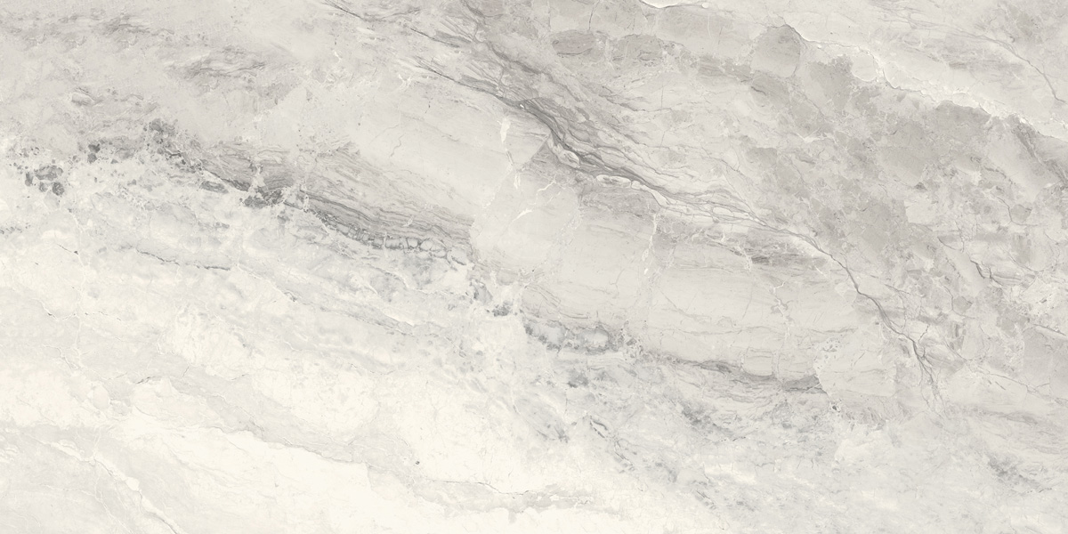 Fliese Marmoroptik grau marmoriert 60x120 cm glänzend "Mystic Pearl poliert"