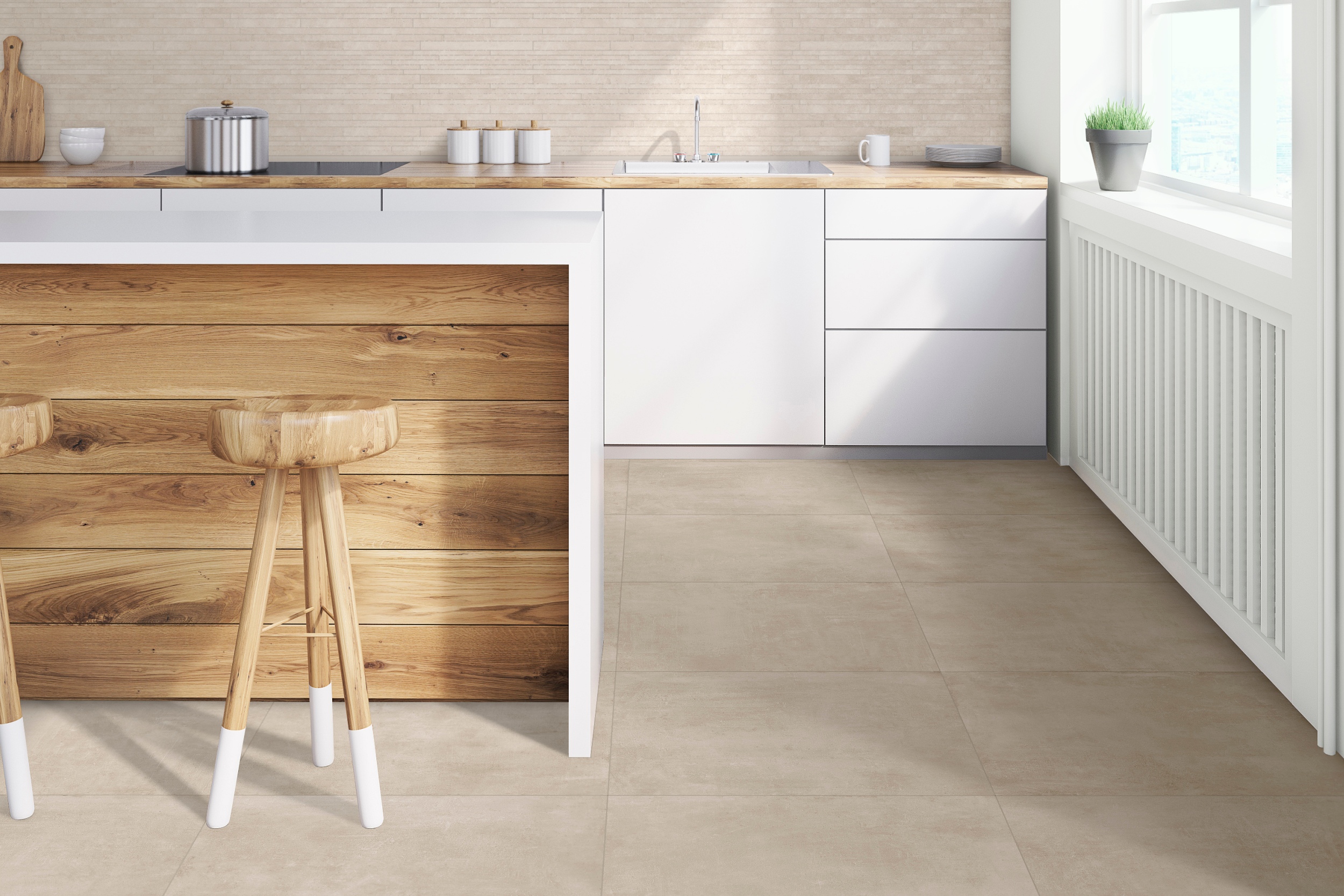 Bodenfliese Betonoptik Ragnp Patch Almond beige sand