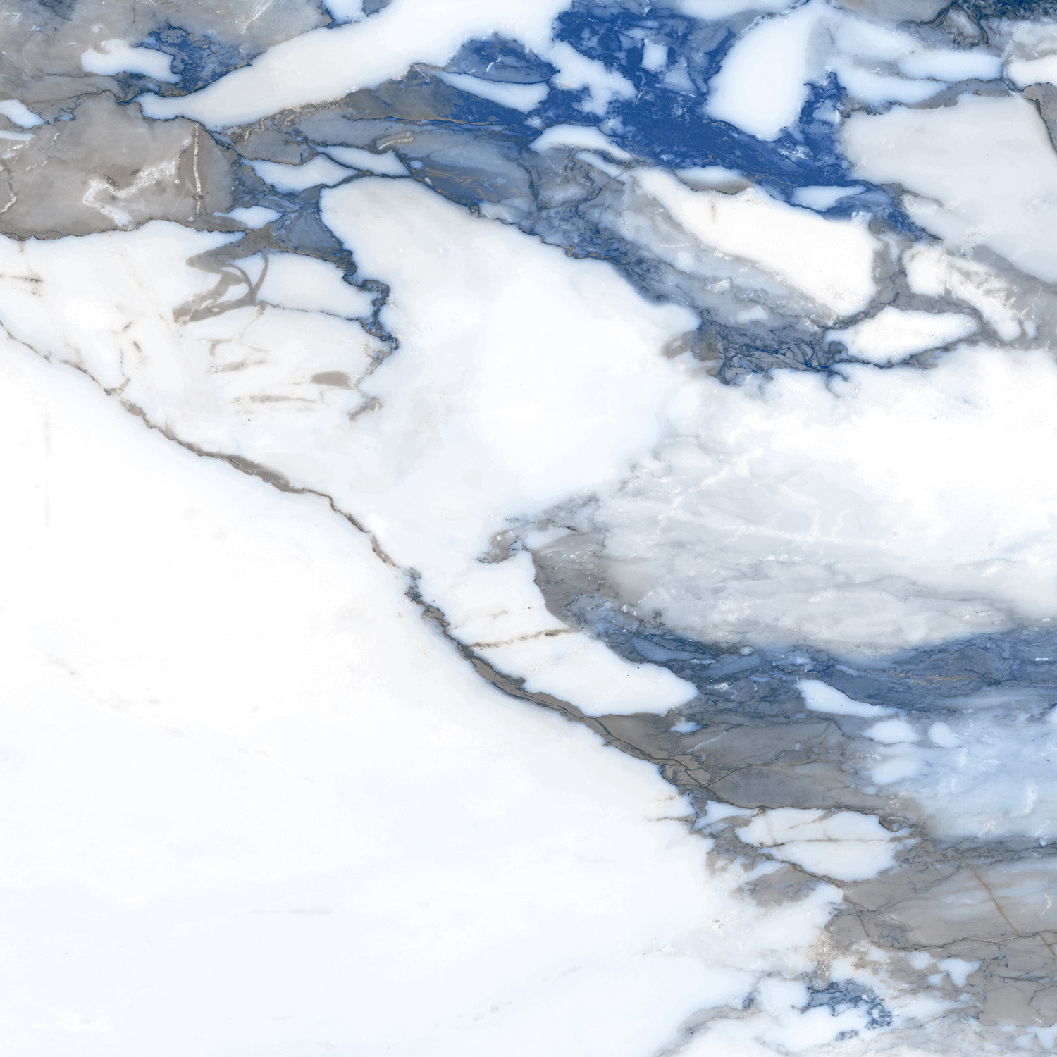 Fliese blau marmoriert Paonazzetto-Marmor-Optik poliert kalibriert Crash Blue