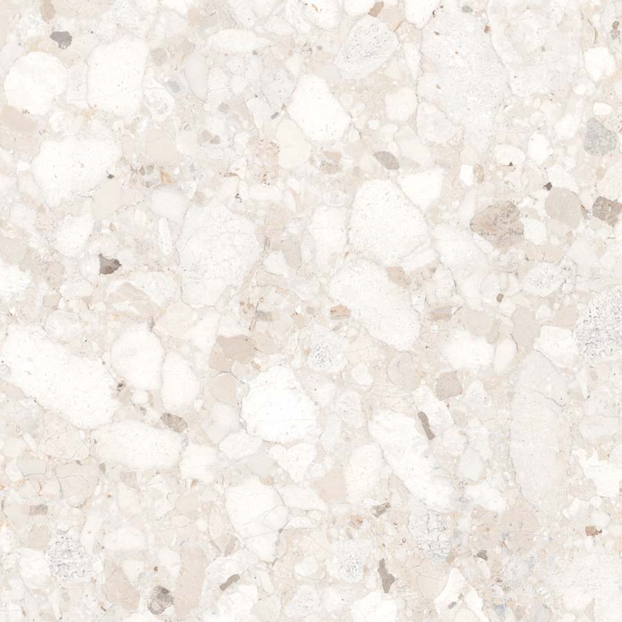 Fliese Terrazzo-Steinoptik creme matt 90x90 cm "Veni Ivory" rektifiziert