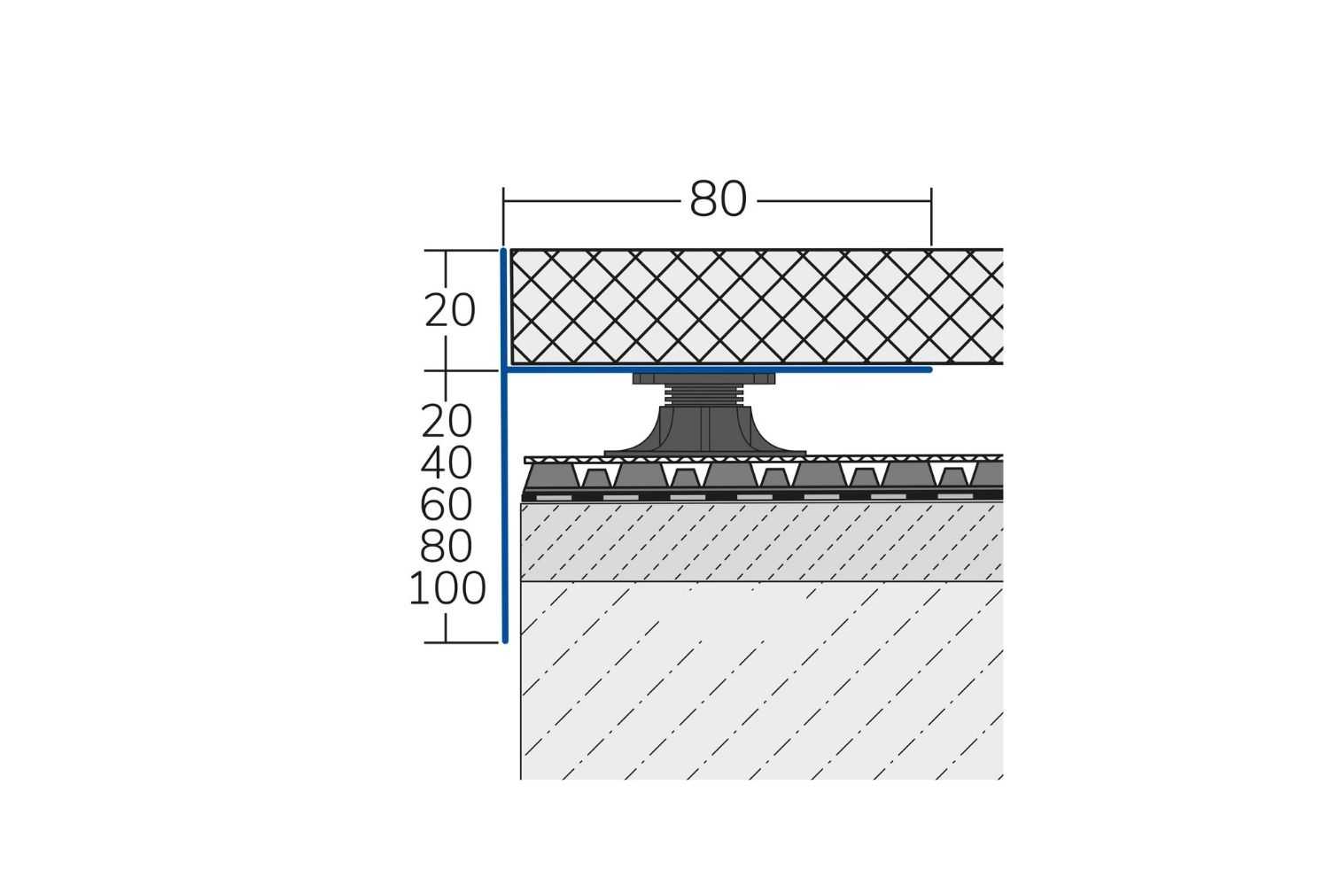 DURABAL BO Terrassenabschlussprofil für Stelzlager – Aluminium eloxiert silber Länge 3 m