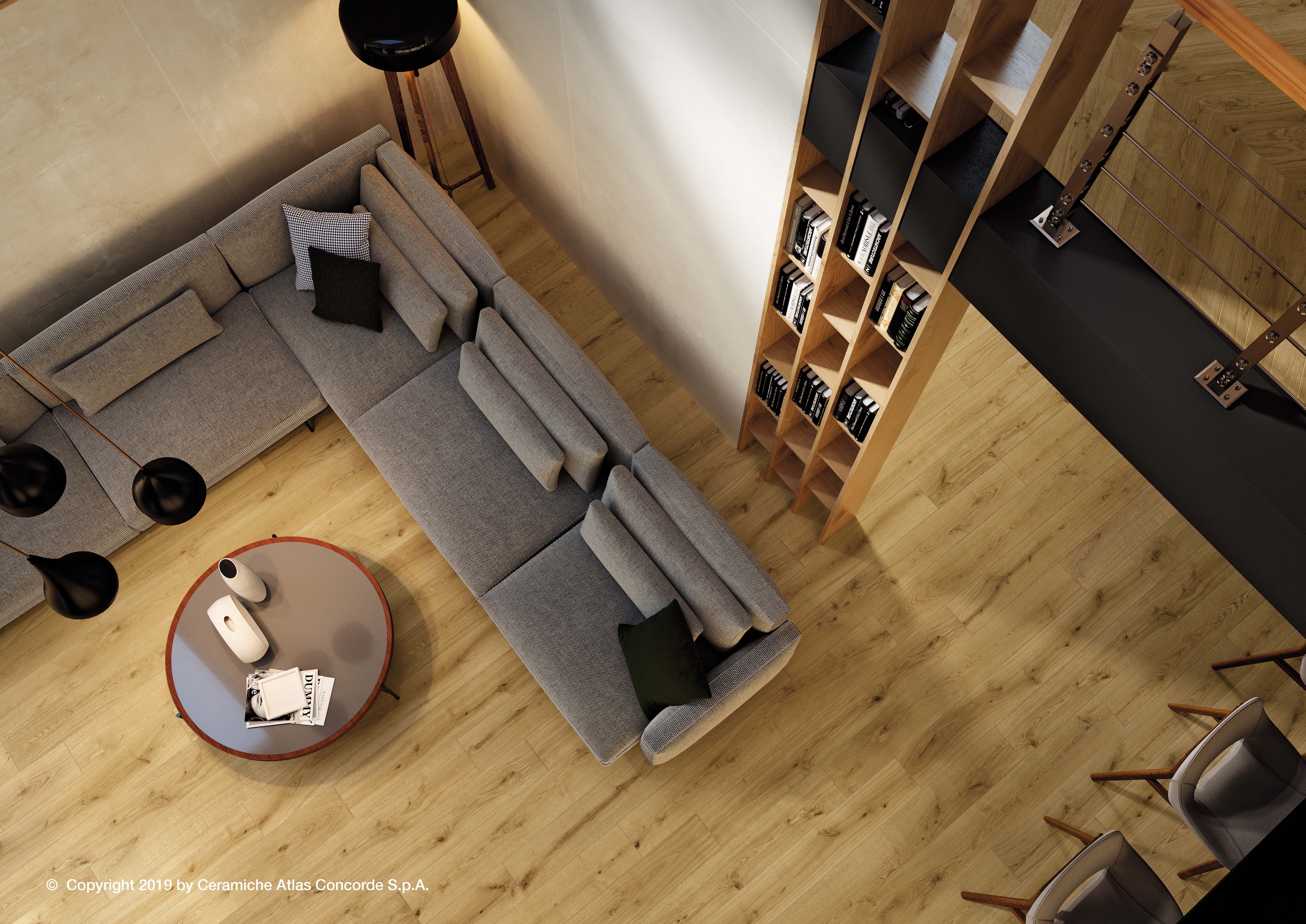 Fliese Holzoptik Eiche hellbraun Exence Almond Atlas Concorde