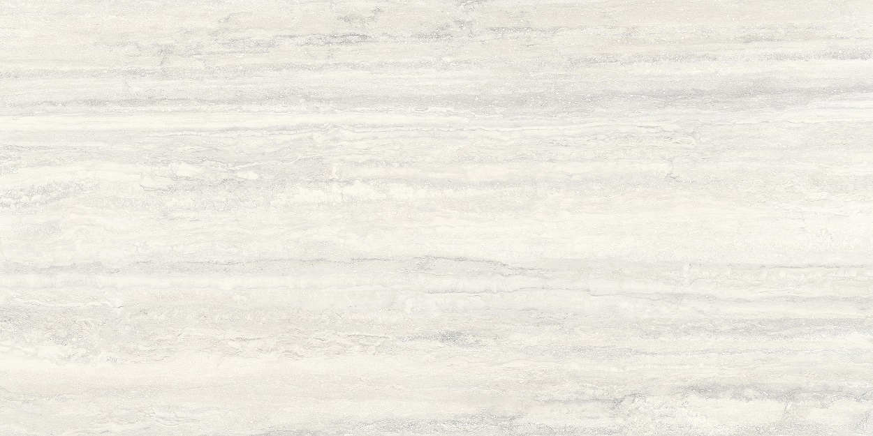 Fliese raffinierte Travertin-Steinoptik creme-weiß matt 90x180 cm "Invictus White" rektifiziert