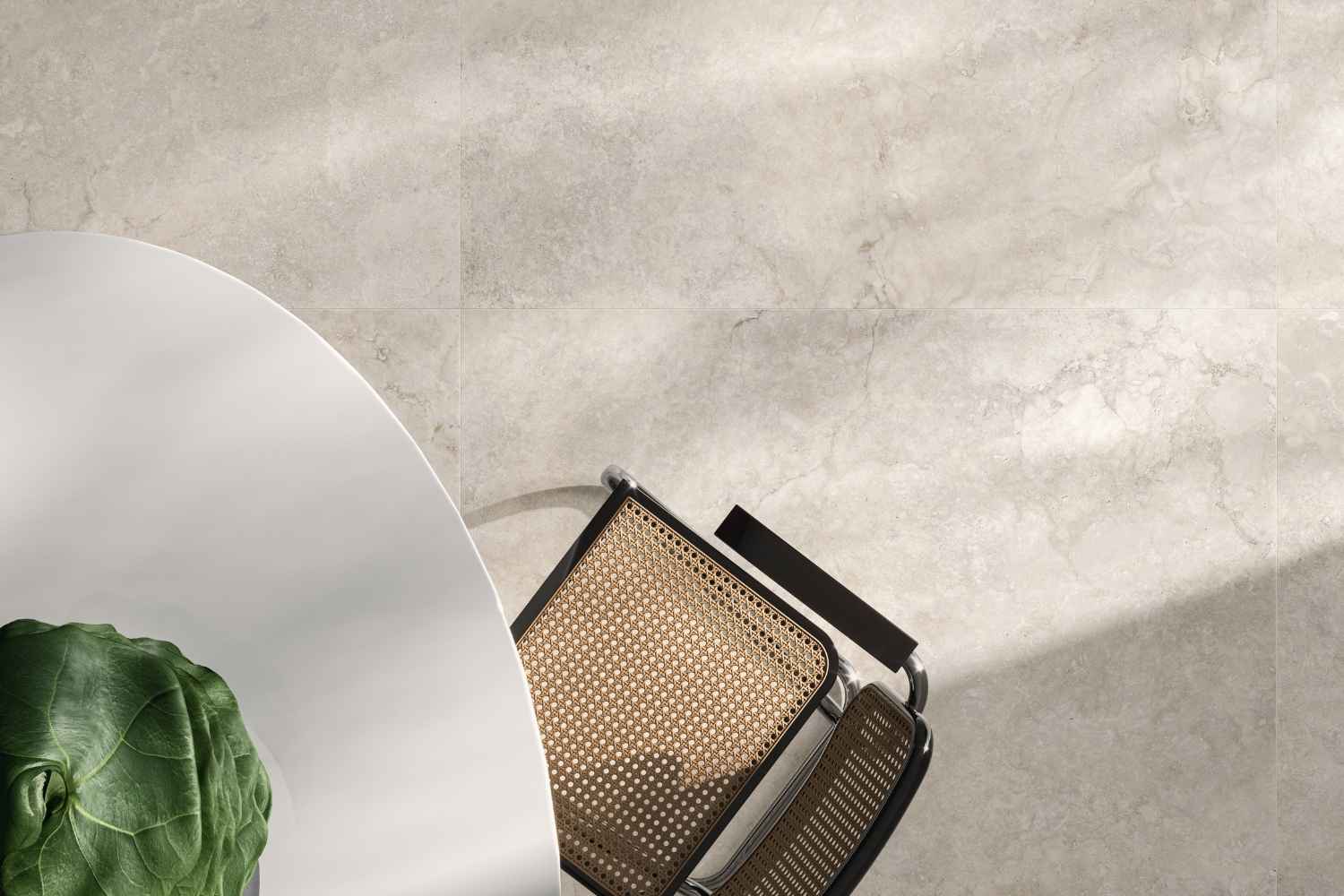 Fliese elegante Travertin-Steinoptik matt "Invictus Cross Pearl" rektifiziert