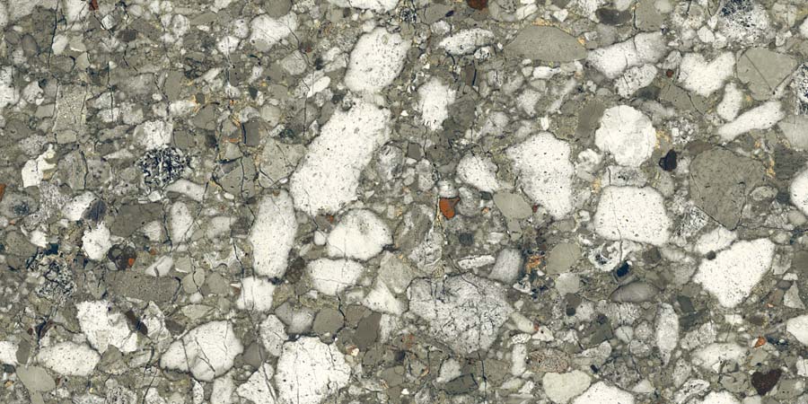 Fliese Terrazzo-Steinoptik grün glänzend 60x120 cm "Veni Emerald" rektifiziert