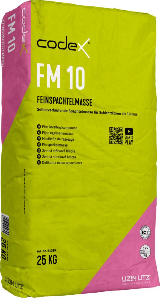 Boden-Ausgleichsmasse "Codex FM 10" Feinspachtelmasse bis 10 mm selbstverlaufend 25 kg