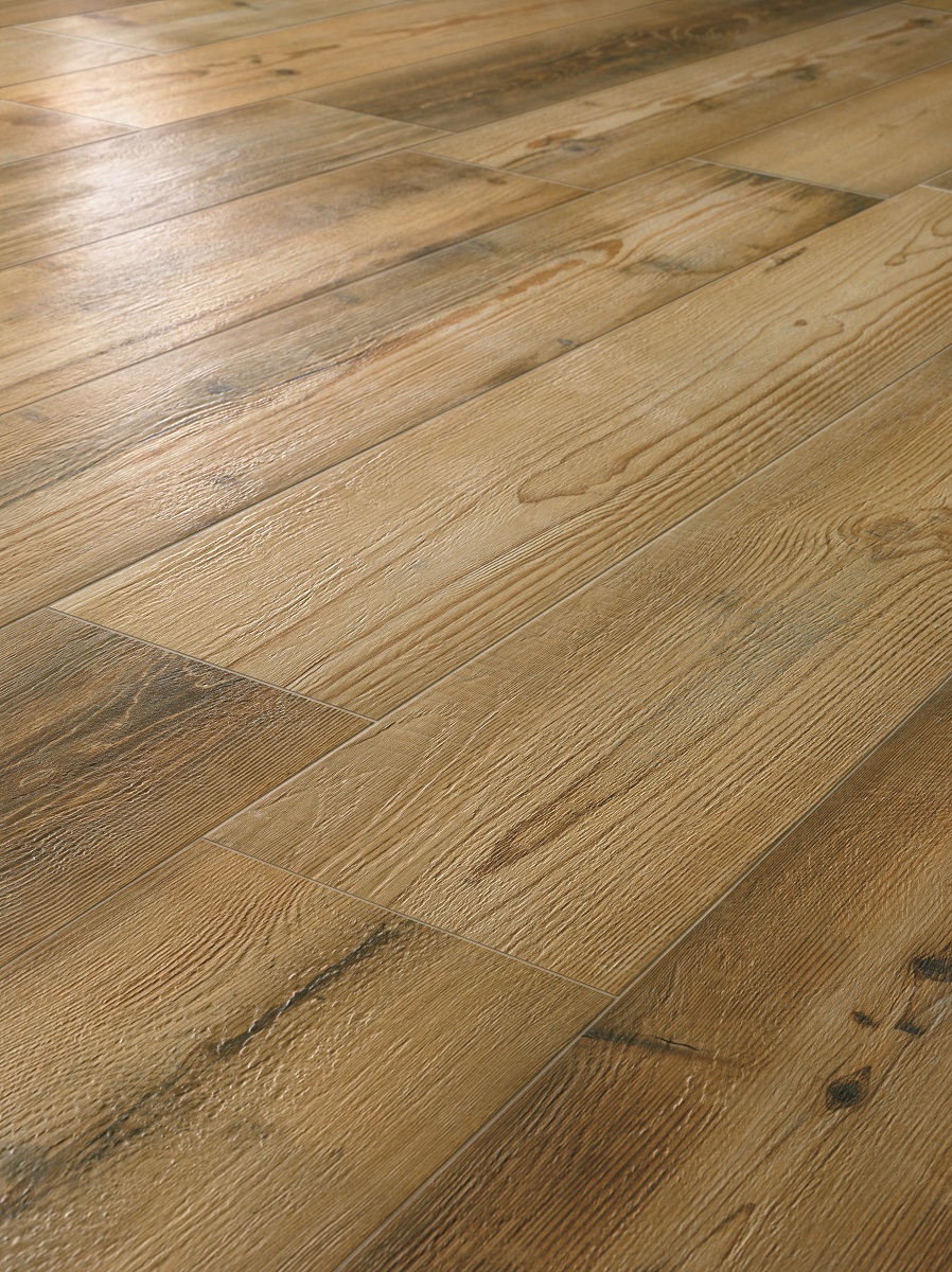 Fliese Holzoptik rustikal gold 25x150 cm "Cortina Honey" rektifiziert