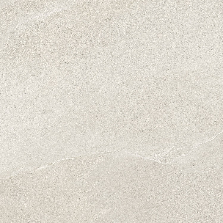 Fliese Sandstein-Optik weiß 100 x 100 cm "Eddystone Blanco" Feinsteinzeug rektifiziert