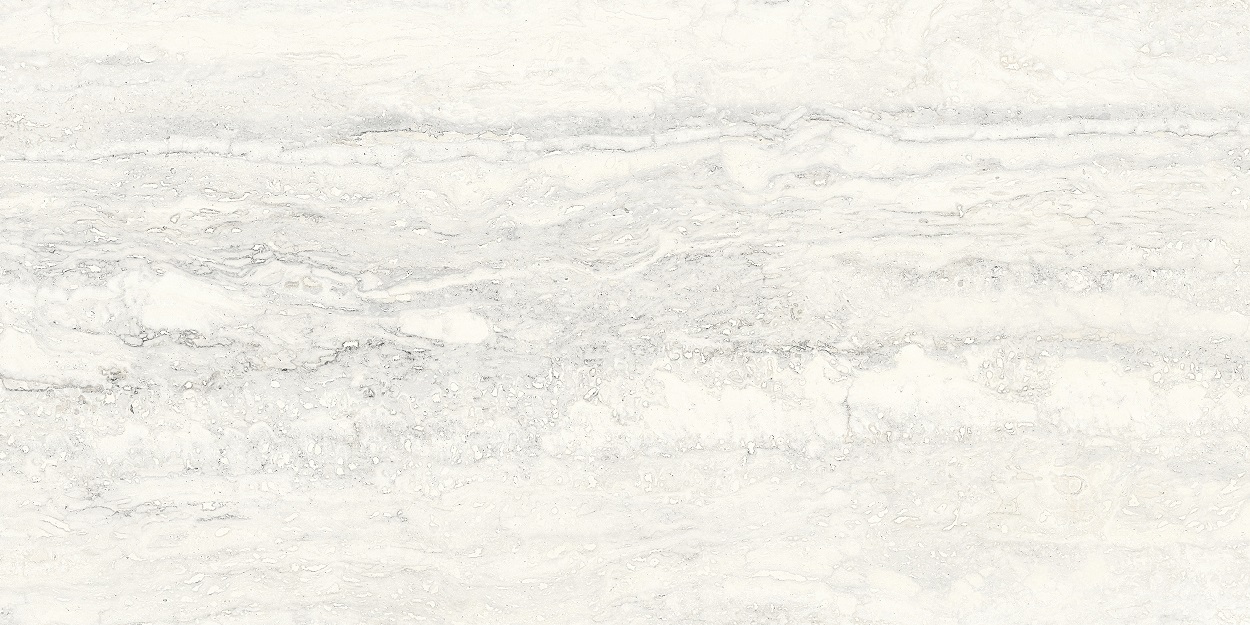 Fliese raffinierte Travertin-Steinoptik creme-weiß matt 30x60 cm "Invictus White" rektifiziert