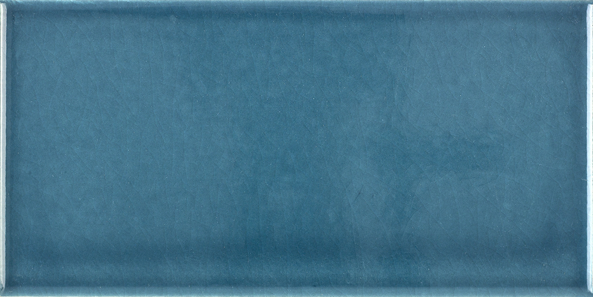 Metro Fliese krakeliert Craquelé Krakelee dunkel-blau glänzend 10x20 cm "Kingfisher"