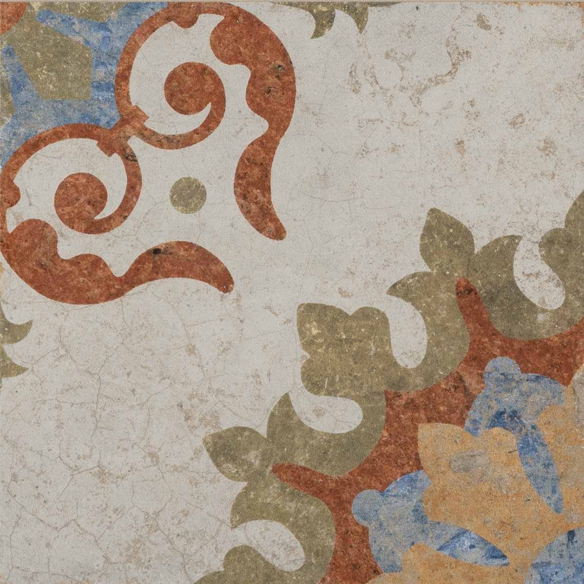 Fliese Dekor Retro "Cotto del Campiano Emiliane Mix" CIR 20x20 cm (Farbmischung nach Zufallsprinzip)