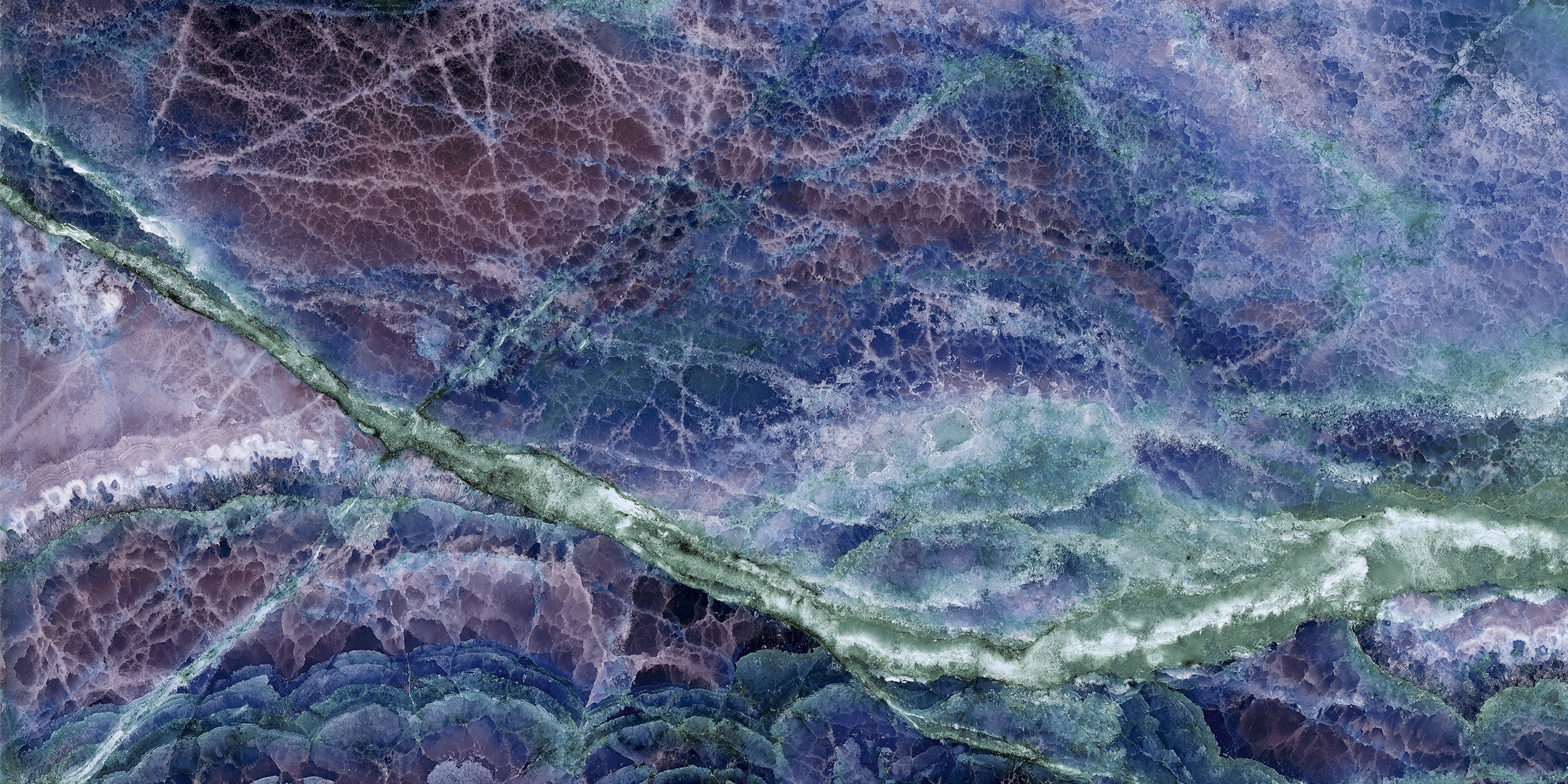 XXL Fliese Marmoroptik Star Onyx Purple 120x278 cm blau lila Großformat-Fliese Sant Agostino