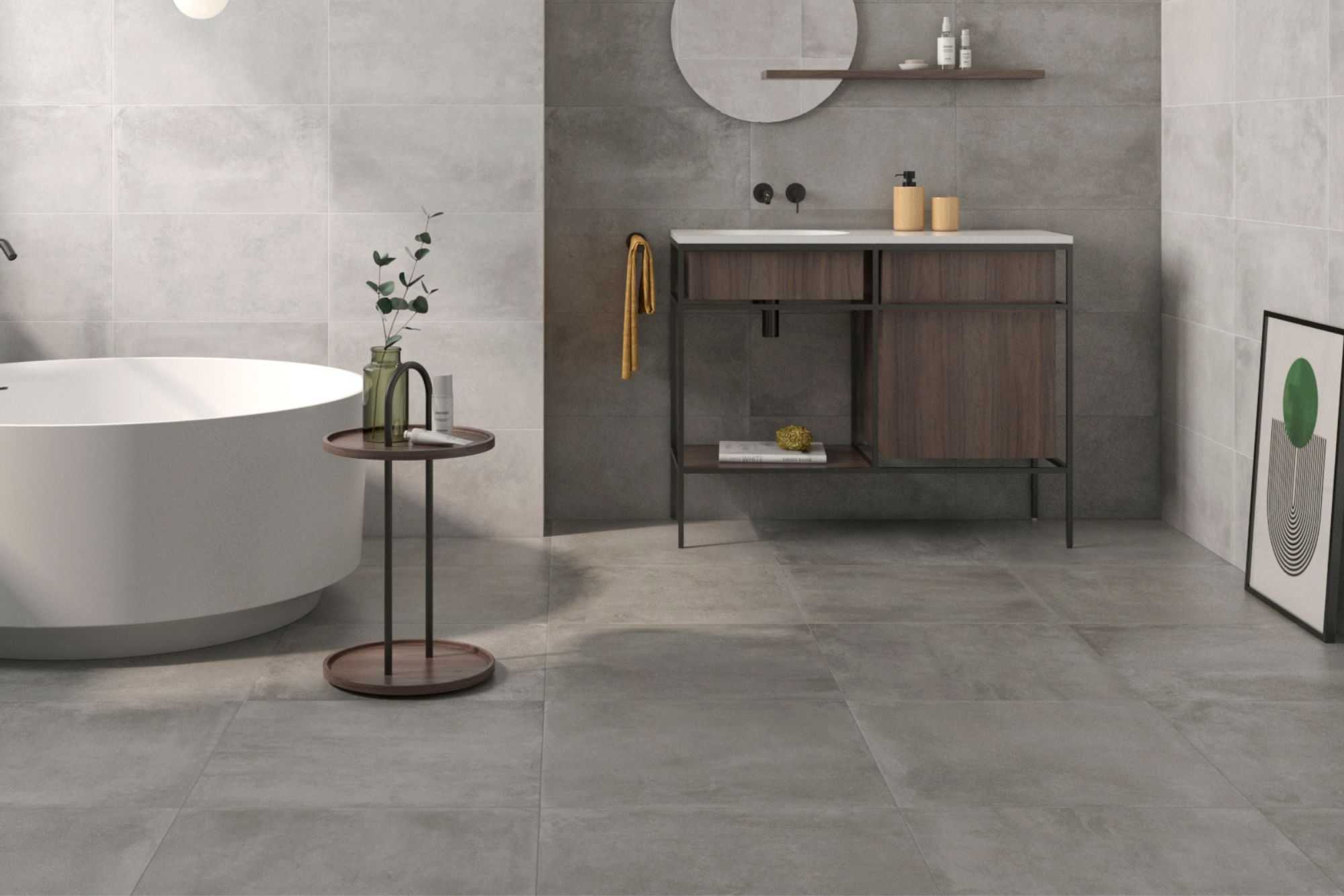 Fliese Betonoptik grau 6mm Stärke 60,8x60,8cm "Elio Gris"