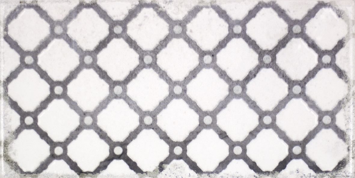 Dekorfliese Mix mediterran Retro Vintage grau glänzend Vita Nebbia Decor Mix Fabresa