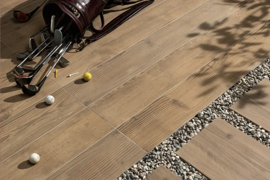 Terrassenplatte Holzoptik 30x120 cm Just Mix Miel hell verschiedene Brauntöne by Gardenia Orchidea