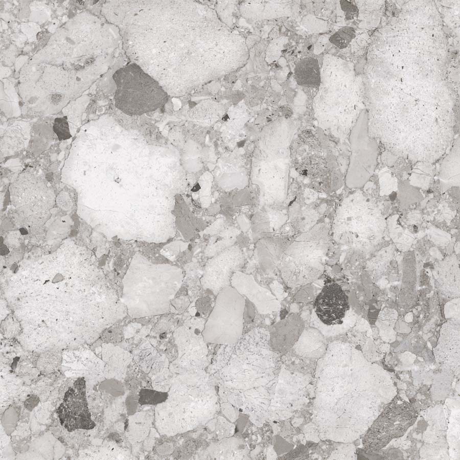 Fliese Terrazzo-Steinoptik grau matt 60x60 cm "Venistone Grey" rektifiziert