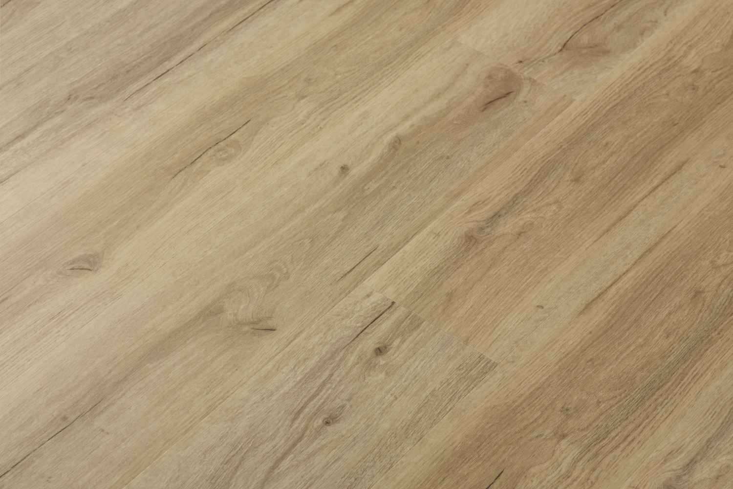 Klick SPC helle Eiche Holzoptik braun 122 x 18 cm "Dolomiti" Vinylboden mit Trittschalldämmung