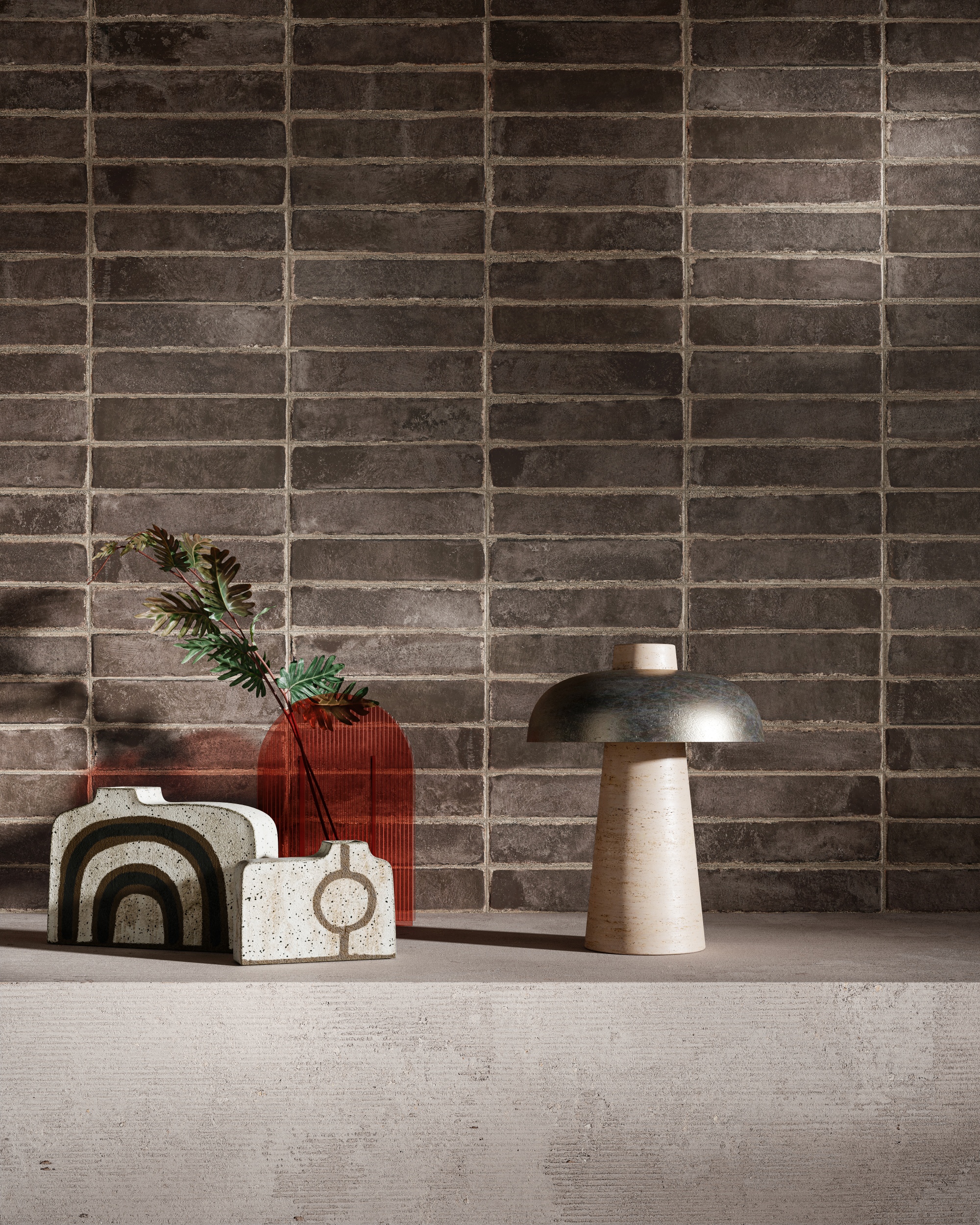 Wandfliesen Klinker Riemchen Ziegel Bit Moka Sant Agostino schoko-braun dunkelbraun Verblender für Wohnzimmer