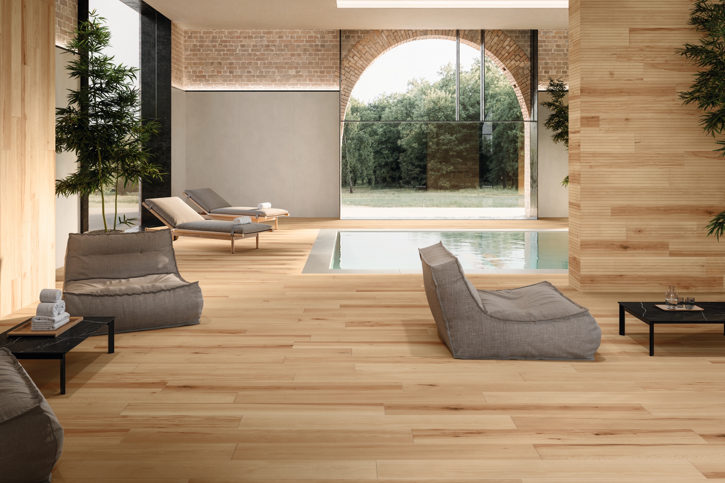 Bodenfliesen Buche-Holzoptik dunkel 20x120 cm dunkle Buchenoptik Holzfliese mittelbraun