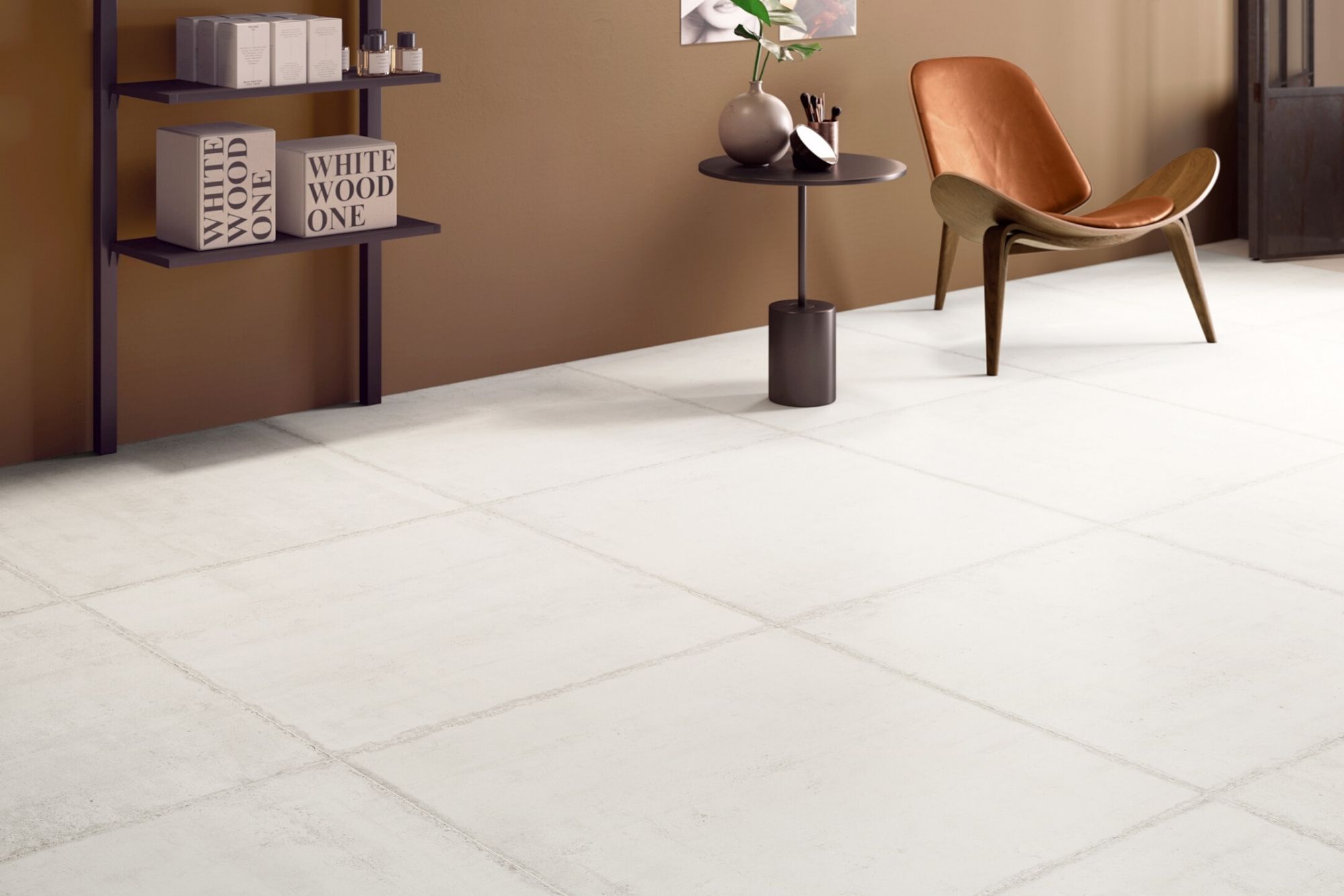 Fliese Sichtbeton Betonoptik Großformat weiß hell Form Light Sant Agostino