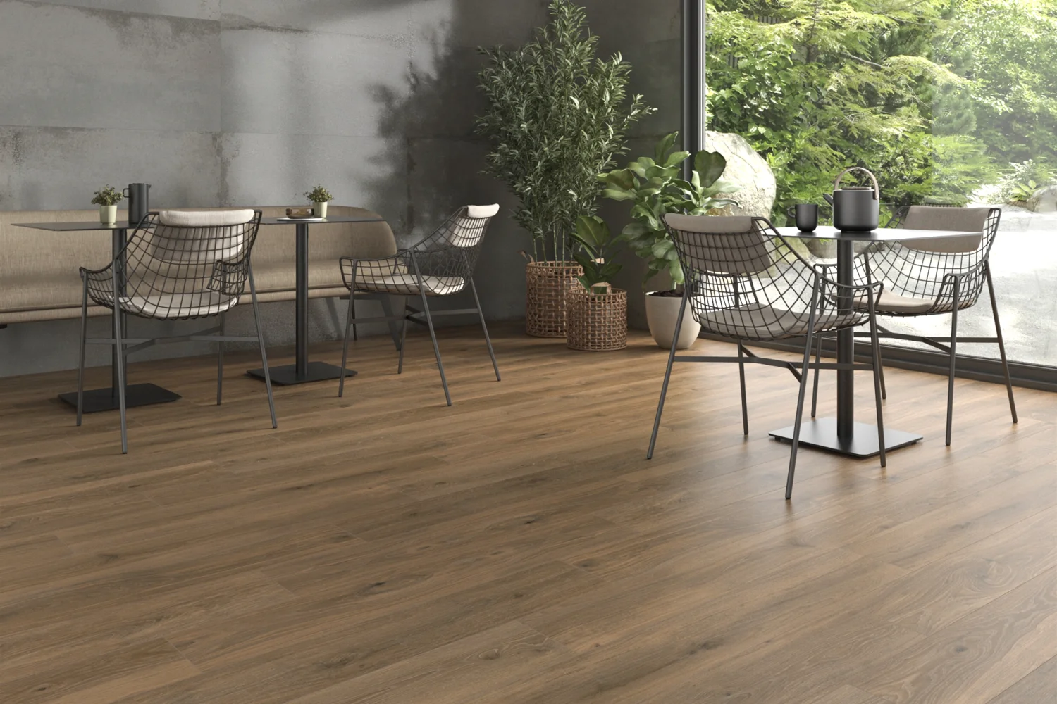 Bodenfliese Holzoptik Geowood Eiche dunkelbraun