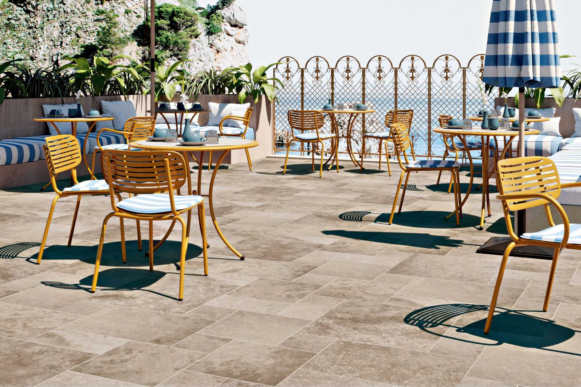 Fliese Römischer Verband Steinoptik Terracotta Multiformat-Modul "In Falda Pietra Di Rapolano"